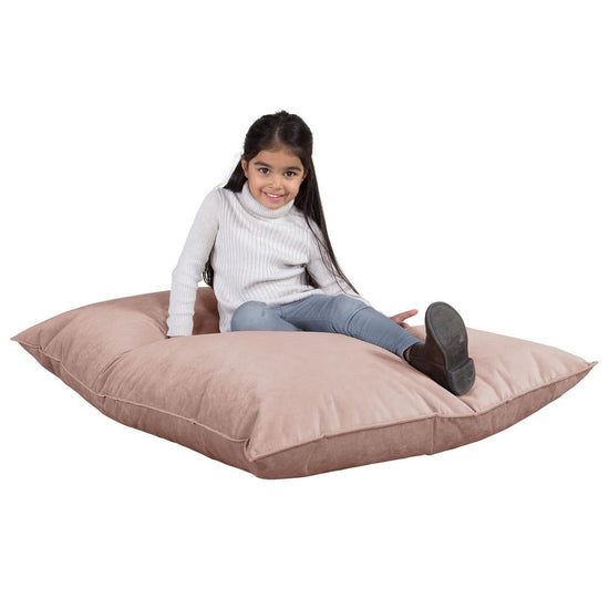 LOUNGE PUG, Kinder Zitzak Vloerkussen L, Fluweel Roze