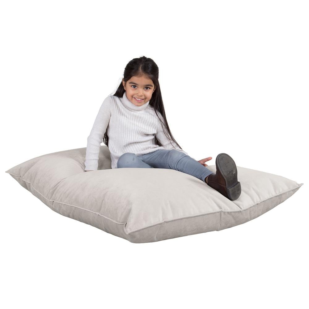 LOUNGE PUG, Kinder Zitzak Vloerkussen L, Fluweel Zilver