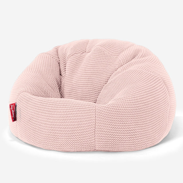 LOUNGE PUG - ELLOS Gebreide - Kinderfauteuil Zitzakken - Kinder Klassieke Zitzak Stoel - Baby Roze