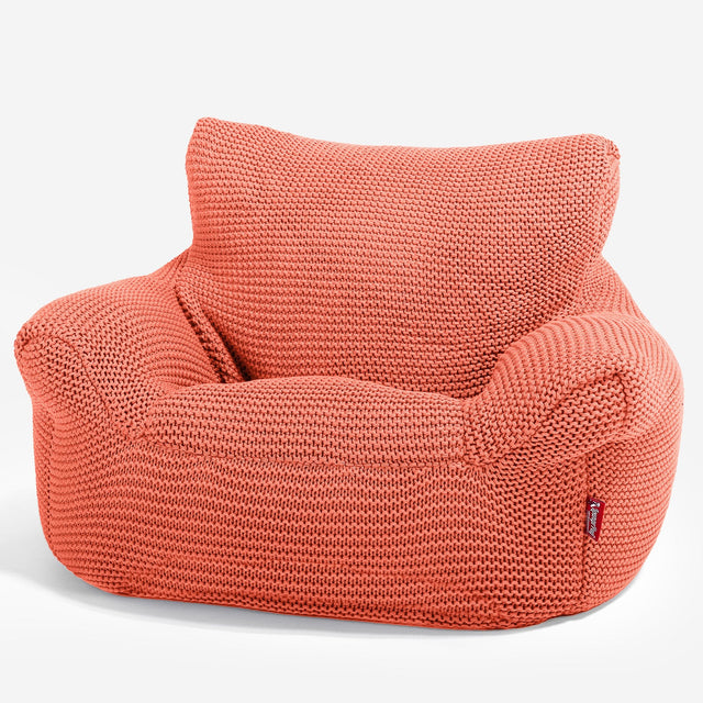LOUNGE PUG - Kinderfauteuil Zitzakken - Poef - Ellos Gebreide Koraal