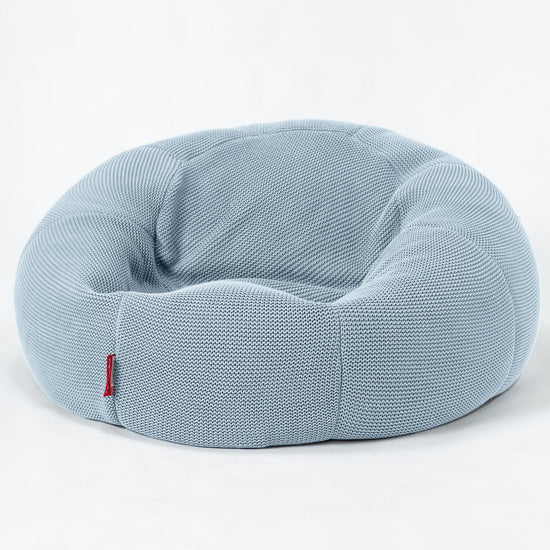 LOUNGE PUG - Klassieke Zitzak Stoel Bank - Beanbag - Fauteuil Poef - Ellos Gebreide Mistig Blauw