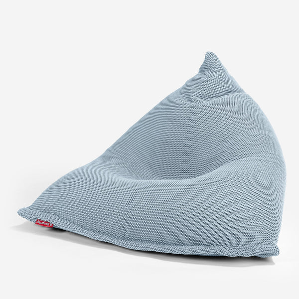 LOUNGE PUG - Zitzak Relaxstoel - Ellos Gebreide Mistig Blauw