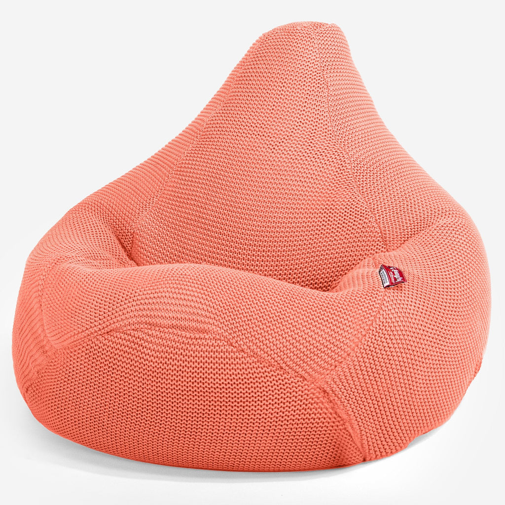 LOUNGE PUG - Zitzak Gaming Stoel - Fauteuil Poef - Ellos Gebreide Koraal