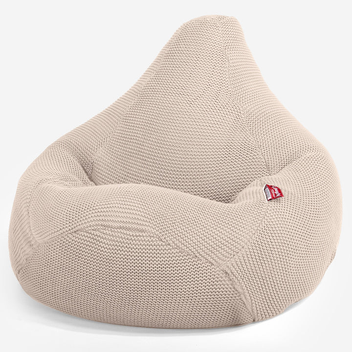 LOUNGE PUG - Zitzak Gaming Stoel - Fauteuil Poef - Ellos Gebreide Crème