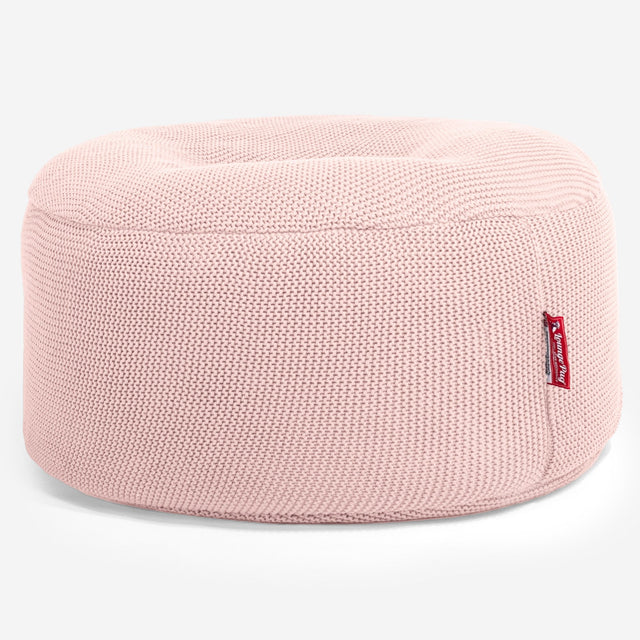 LOUNGE PUG - Ronde Poef - Zitzak - Ellos Gebreide Baby Roze