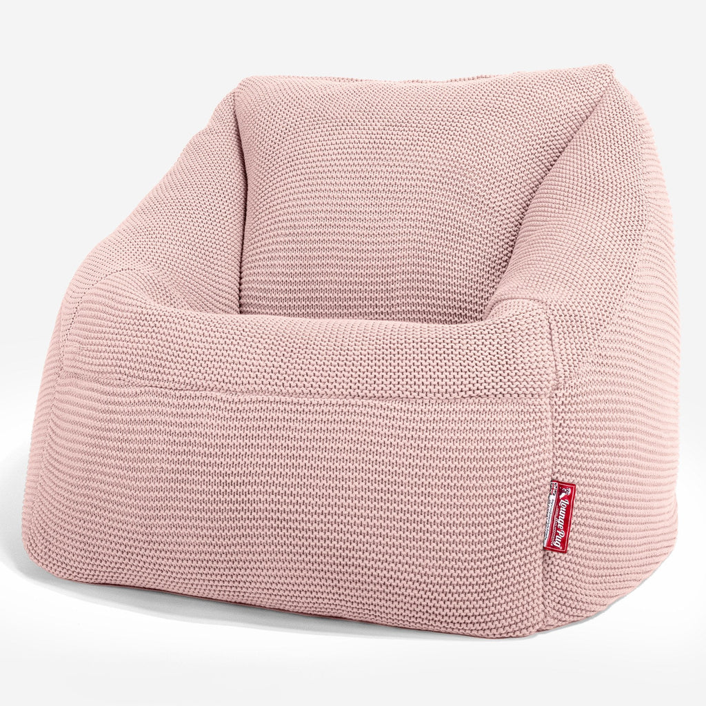 Lounge Pug - Ellos Gebreide - Zitzakstoel Nautilus - Zitzak Fauteuil - Baby Roze