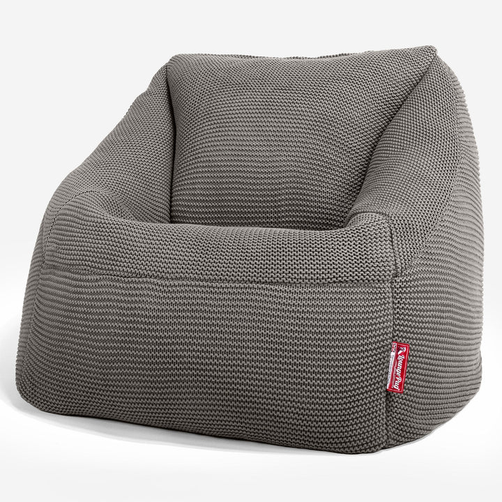 Lounge Pug - Ellos Gebreide - Zitzakstoel Nautilus - Zitzak Fauteuil - Grijs