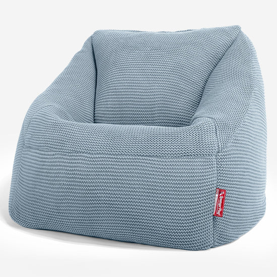 Lounge Pug - Ellos Gebreide - Zitzakstoel Nautilus - Zitzak Fauteuil - Mistig Blauw