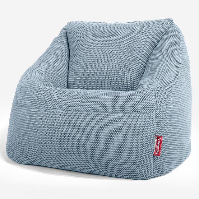 Lounge Pug - Ellos Gebreide - Zitzakstoel Nautilus - Zitzak Fauteuil - Mistig Blauw