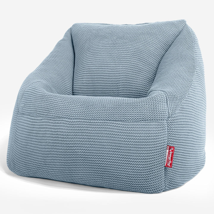 Lounge Pug - Ellos Gebreide - Zitzakstoel Nautilus - Zitzak Fauteuil - Mistig Blauw