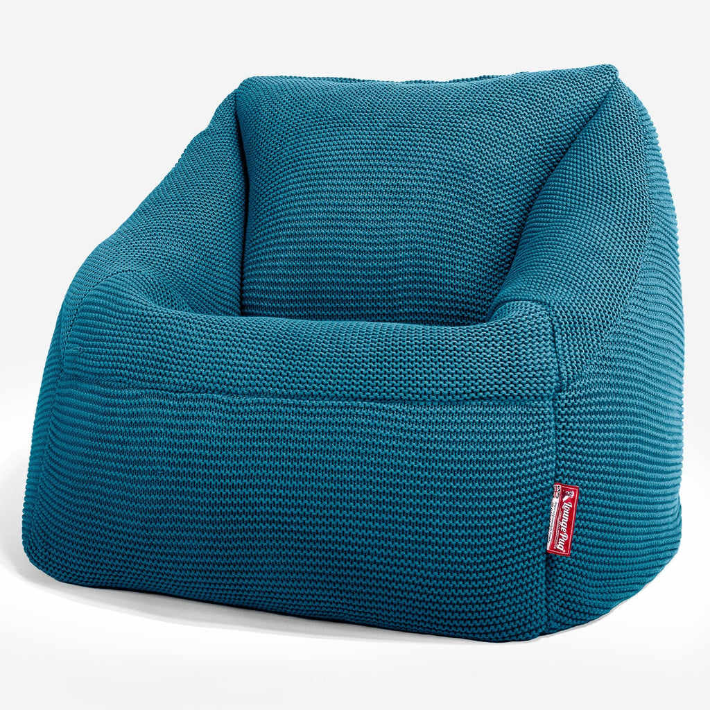 Lounge Pug - Ellos Gebreide - Zitzakstoel Nautilus - Zitzak Fauteuil - Petrol