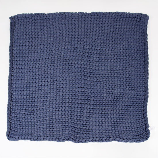 Lounge Pug - Verzwaarde Deken voor Volwassenen - Grof Gebreid Donker blauw - 5 KG 135 x 150 cm