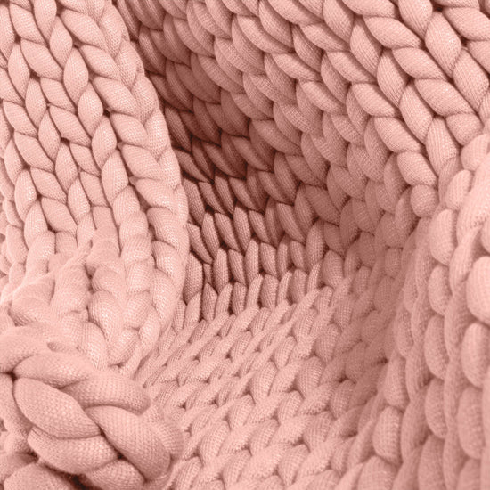 Lounge Pug - Verzwaarde Deken voor Volwassenen - Grof Gebreid Stoffig Roze - 5 KG 135 x 150 cm