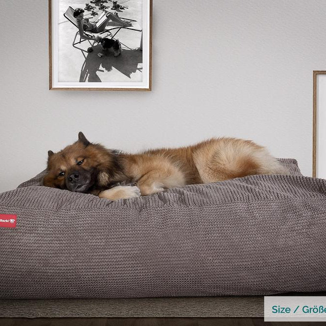 "De XXL Van Mighty-Bark", Hondenmand, Memory Foam, Pompom Antraciet