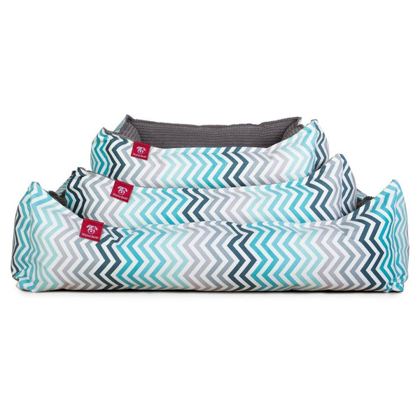 "De Nest Van Mighty-Bark", Orthopedisch Hondenmand, Hondenbed, Klein, Groot, Geometrische Afdruk Blauw