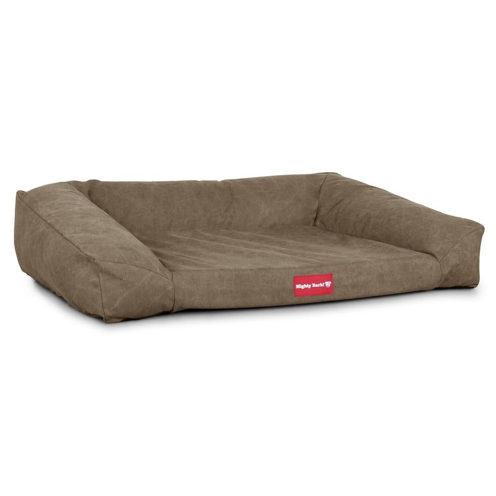 "De Slaapbank Van Mighty-Bark", Orthopedisch Hondenbank, Hondenbed, Hondenmand, Klein, Groot, XXL, Stonewashed Kaki