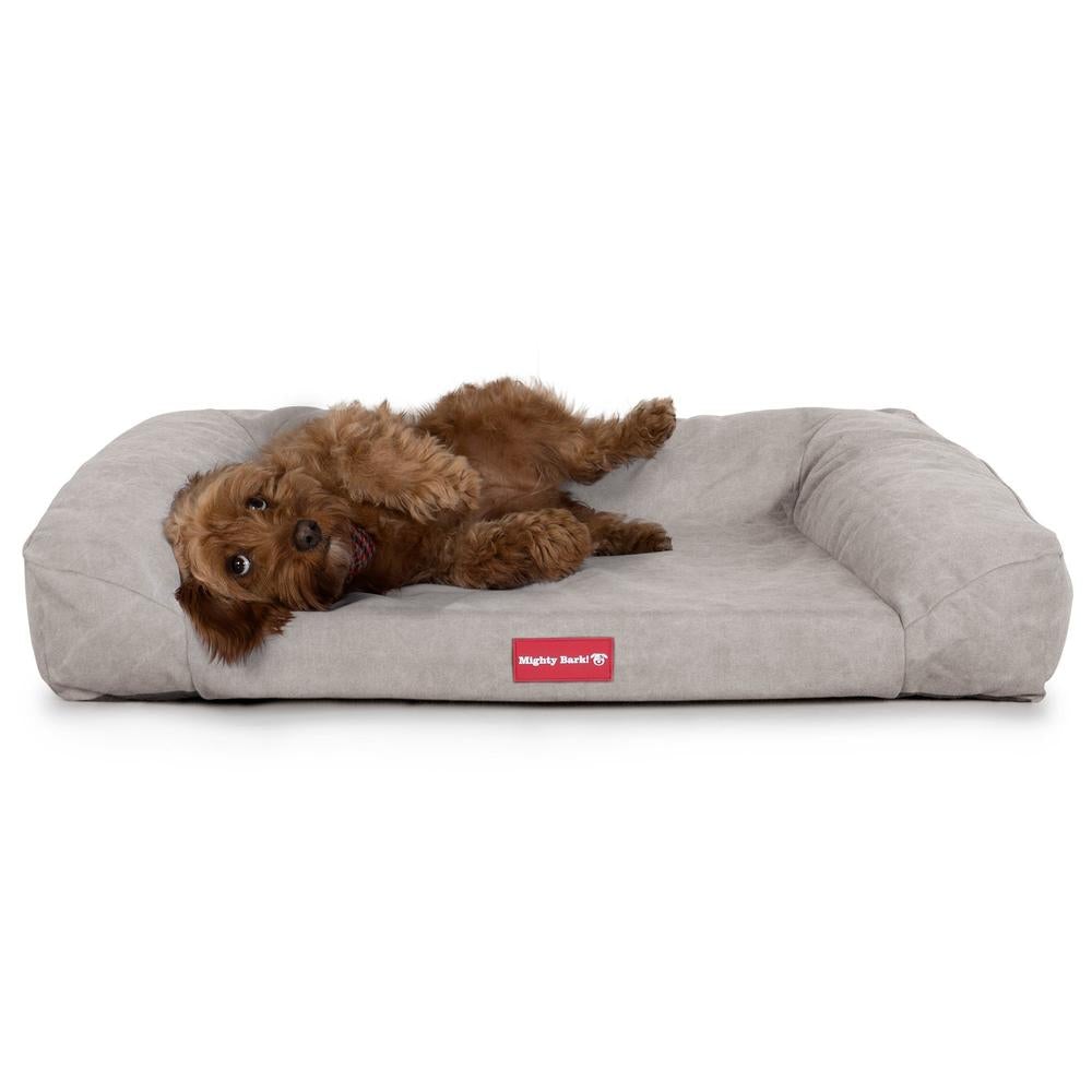 "De Slaapbank Van Mighty-Bark", Orthopedisch Hondenbank, Hondenbed, Hondenmand, Klein, Groot, XXL, Stonewashed Pewter