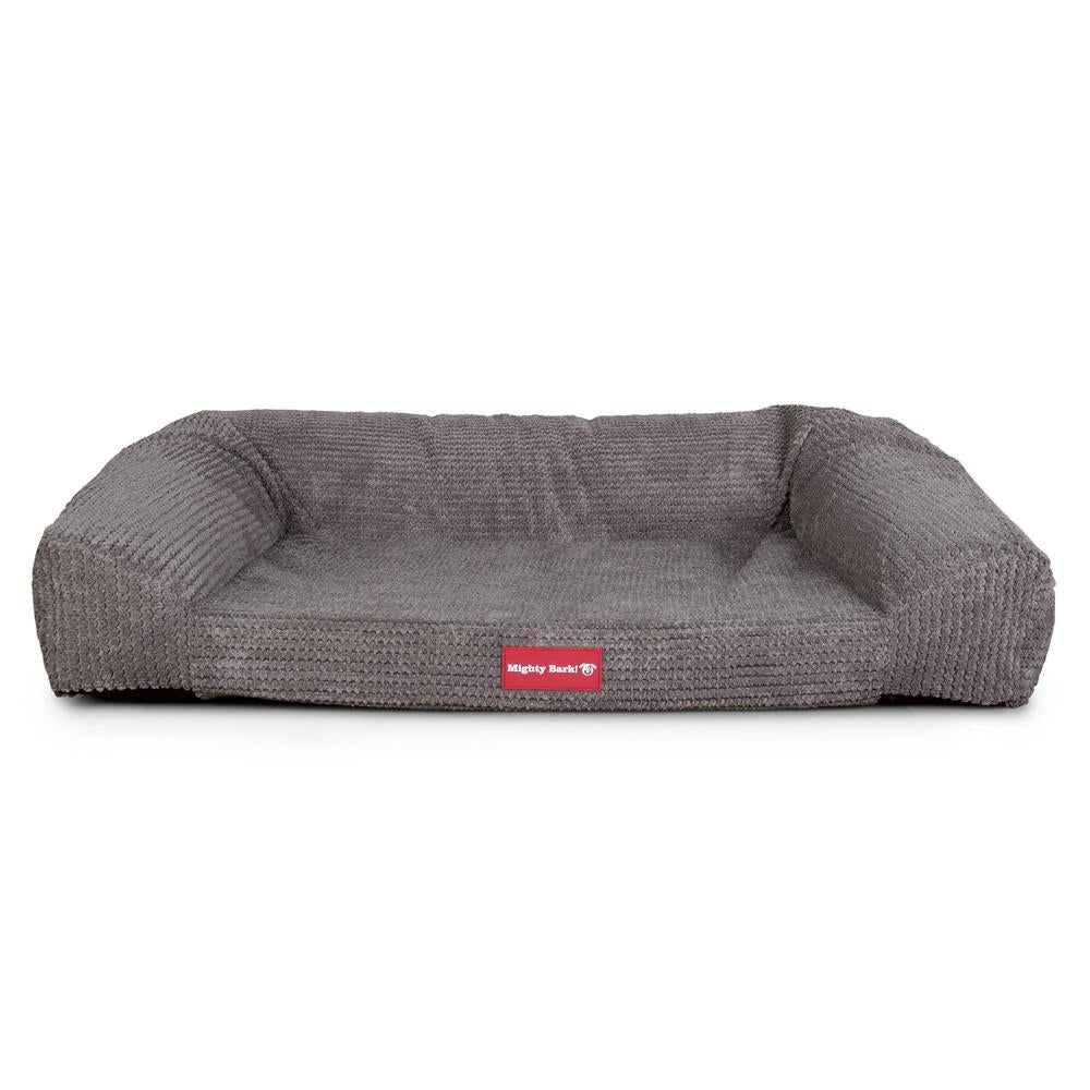 "De Slaapbank Van Mighty-Bark", Orthopedisch Hondenbank, Hondenbed, Hondenmand, Klein, Groot, XXL, Pompom Antraciet