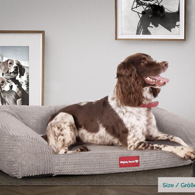 "De Slaapbank Van Mighty-Bark", Orthopedisch Hondenbank, Hondenbed, Hondenmand, Klein, Groot, XXL, Pompom Mink