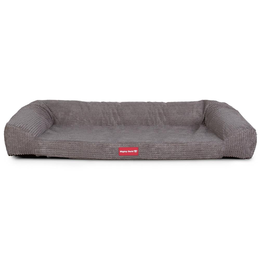 "De Slaapbank Van Mighty-Bark", Orthopedisch Hondenbank, Hondenbed, Hondenmand, Klein, Groot, XXL, Pompom Antraciet