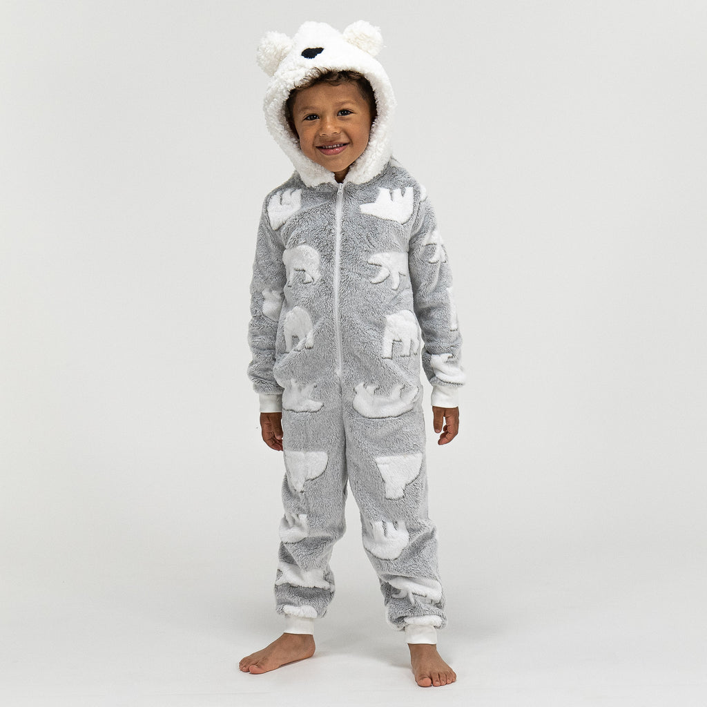 Animal Fleece-onesie voor Kinderen - Ijsbeer 01