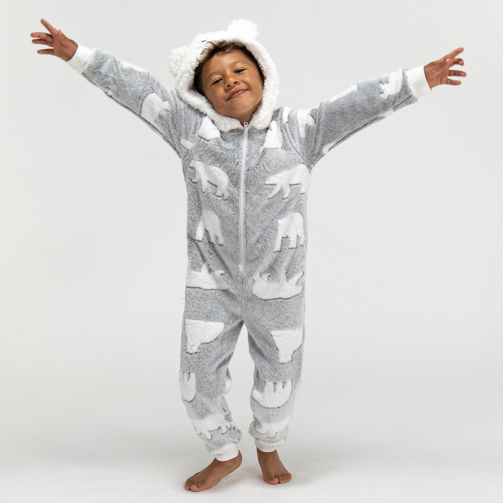 Animal Fleece-onesie voor Kinderen - Ijsbeer 02