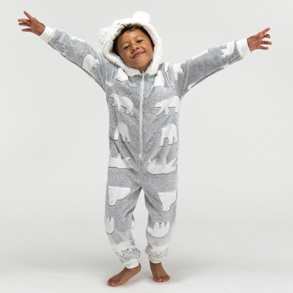 Animal Fleece-onesie voor Kinderen - Ijsbeer 02