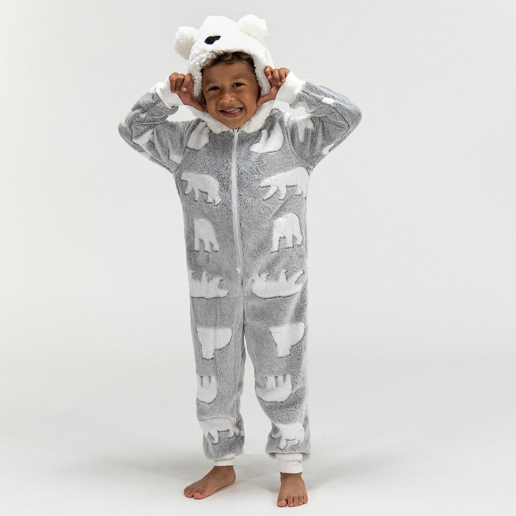 Animal Fleece-onesie voor Kinderen - Ijsbeer 04