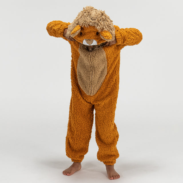 Animal Fleece-onesie voor Kinderen - Leeuw 01