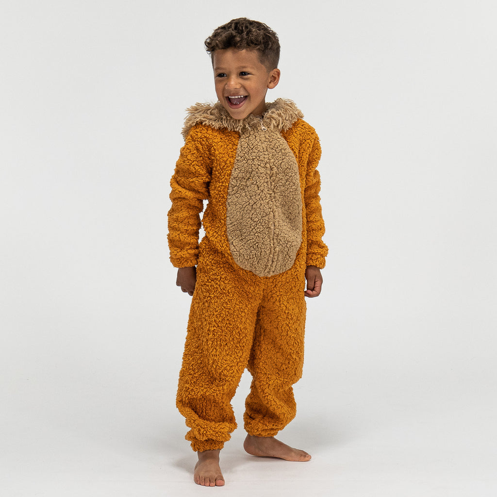 Animal Fleece-onesie voor Kinderen - Leeuw 03