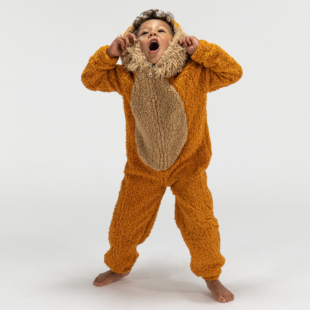 Animal Fleece-onesie voor Kinderen - Leeuw 05