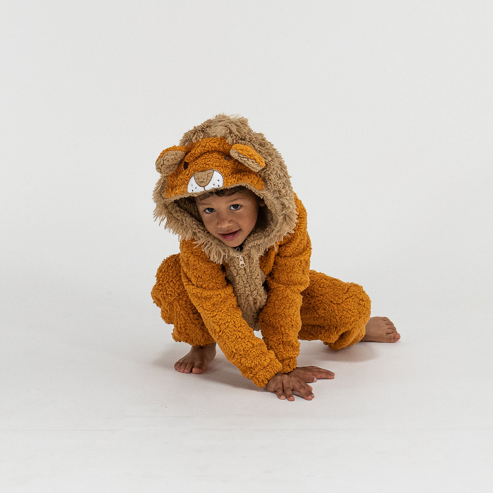 Animal Fleece-onesie voor Kinderen - Leeuw 01