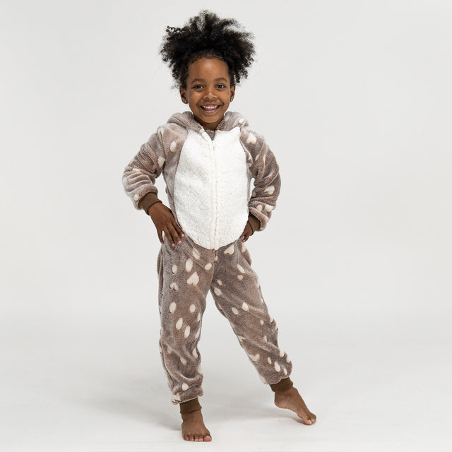 Animal Fleece-onesie voor Kinderen - Rendierprint 01