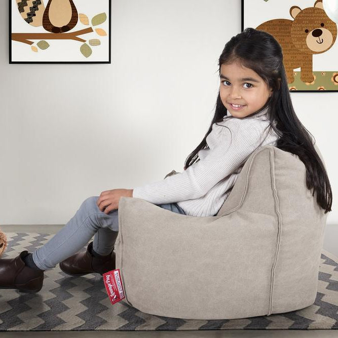 LOUNGE PUG - Kinderfauteuil Zitzakken - Poef - Stonewashed  Pewter