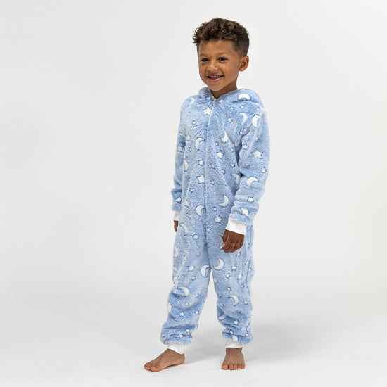 Fleece-onesie voor Kinderen - Maan en Sterren 02
