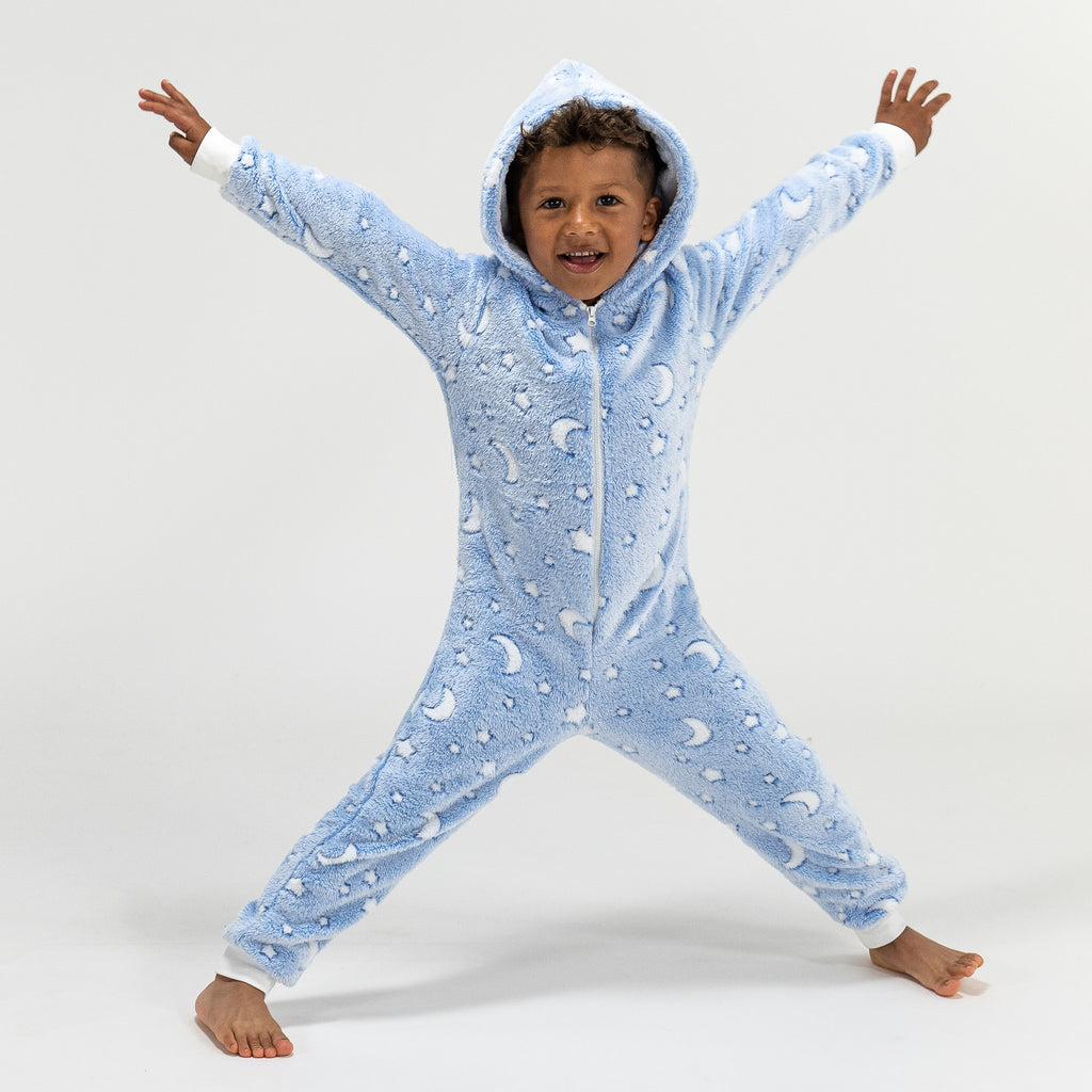 Fleece-onesie voor Kinderen - Maan en Sterren 04