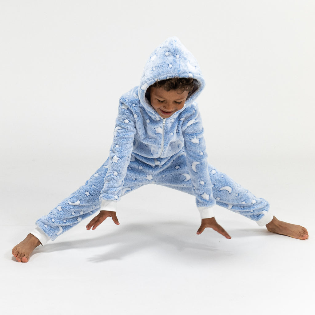 Fleece-onesie voor Kinderen - Maan en Sterren 05