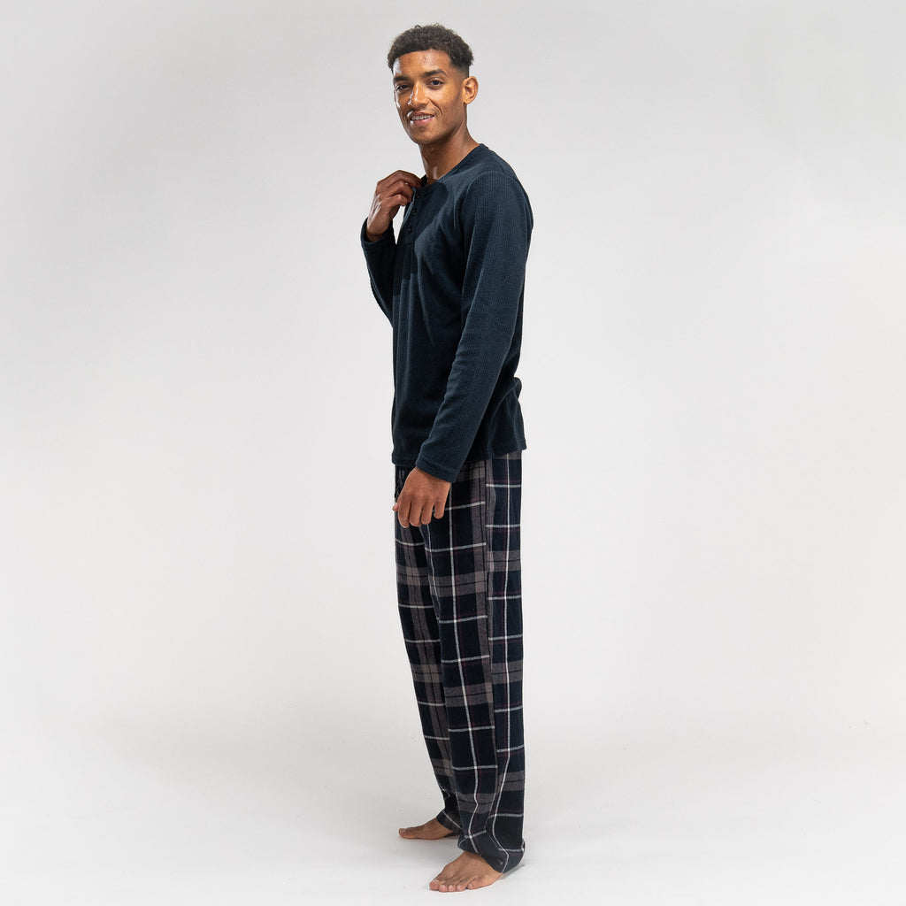 Heren Pyjama - Ruit Marineblauw 04