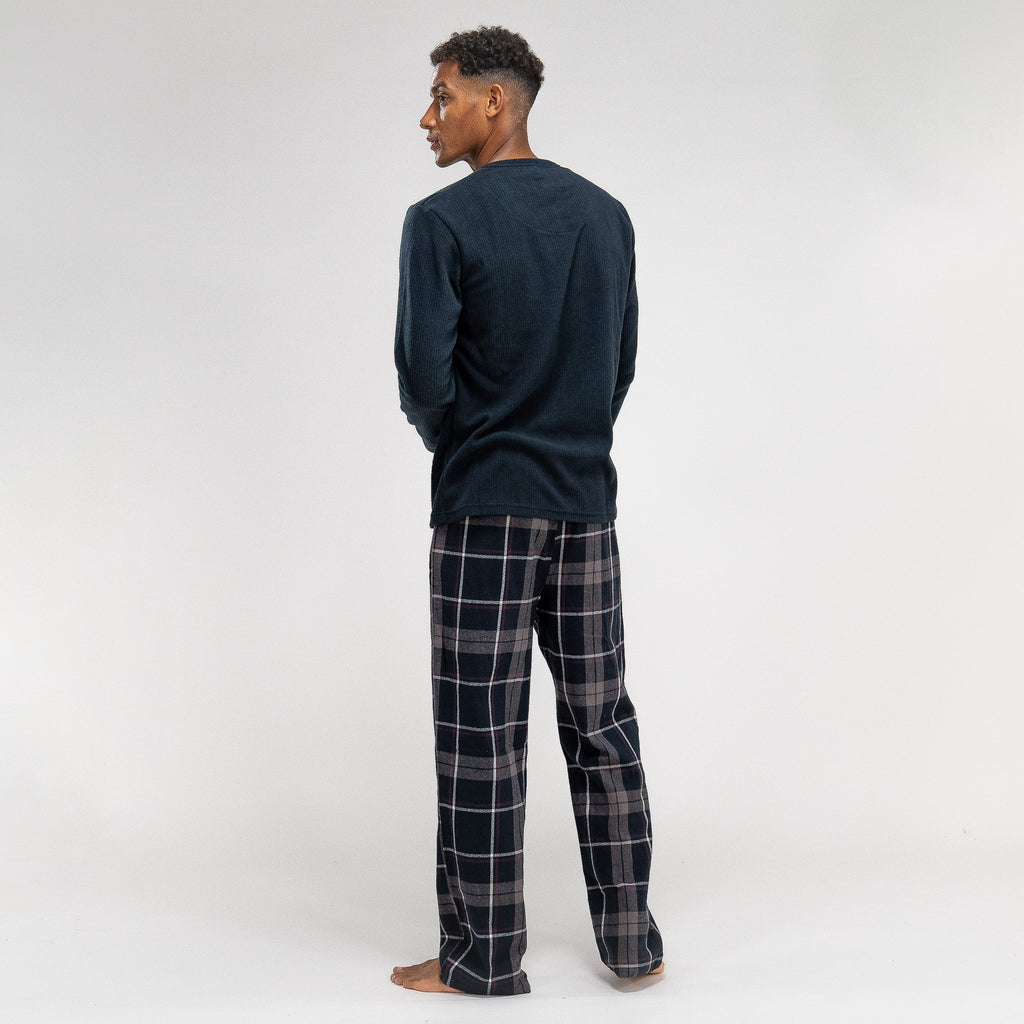 Heren Pyjama - Ruit Marineblauw 05