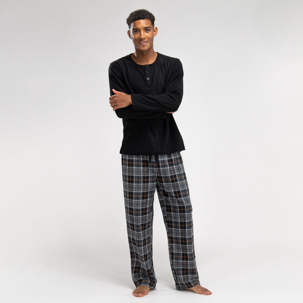 Heren Pyjama - Ruit Zwart 02