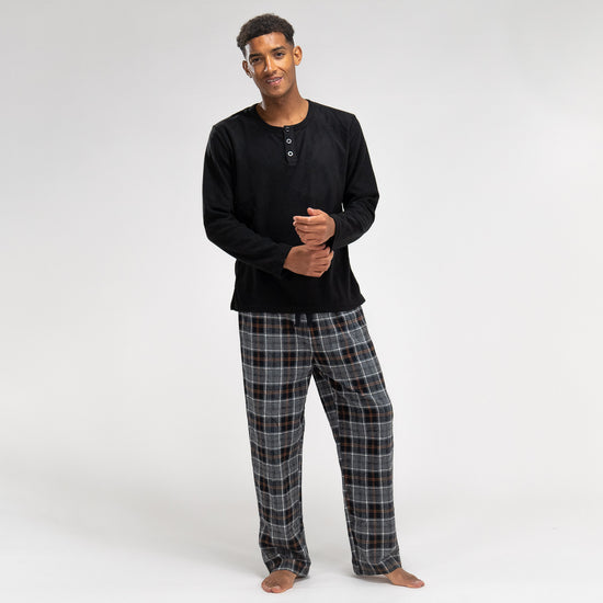 Heren Pyjama - Ruit Zwart 03