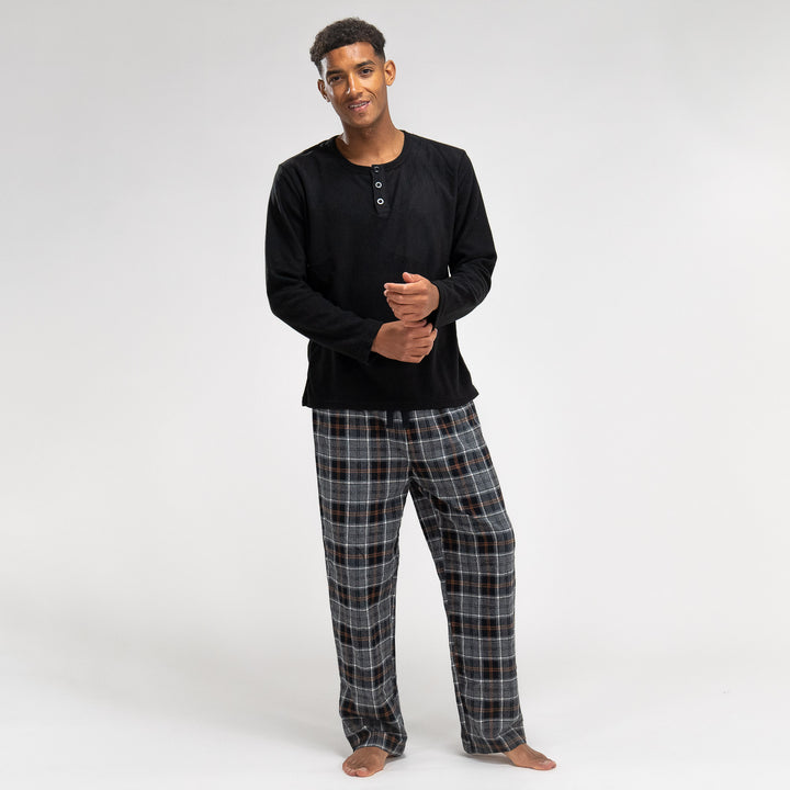 Heren Pyjama - Ruit Zwart 03