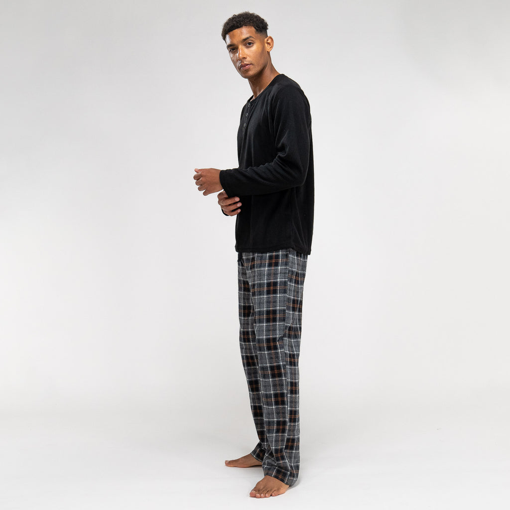 Heren Pyjama - Ruit Zwart 04