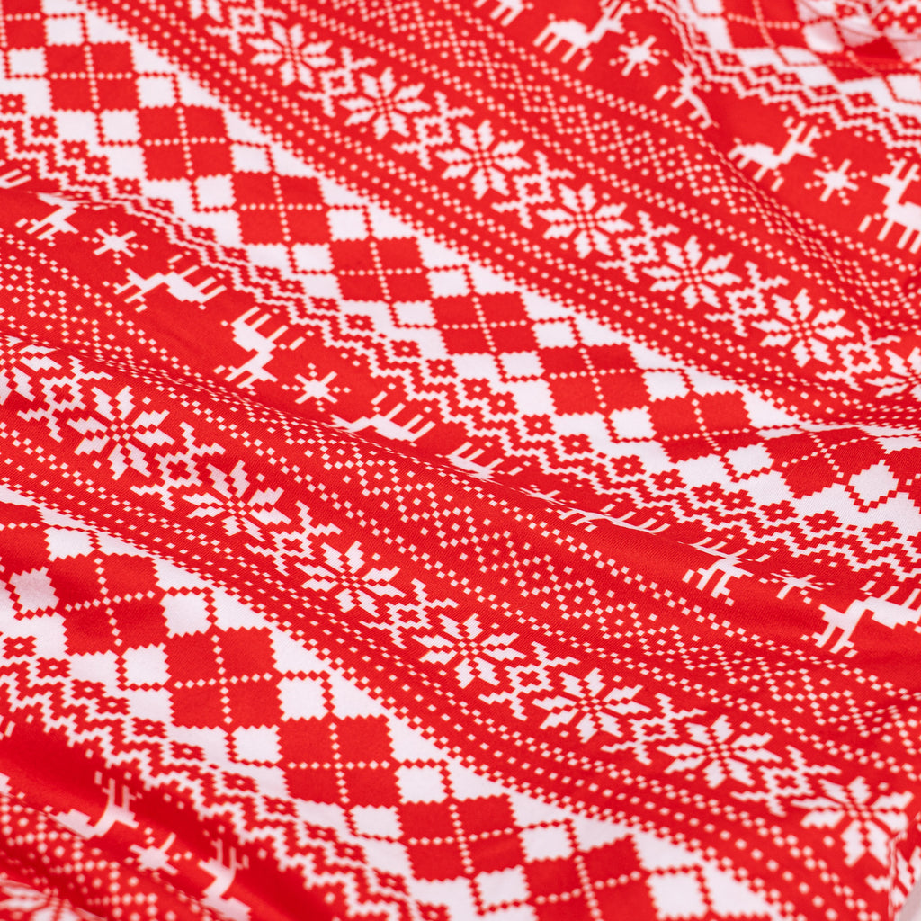 Jersey Dames Pyjama - Rode Fairisle-print 06