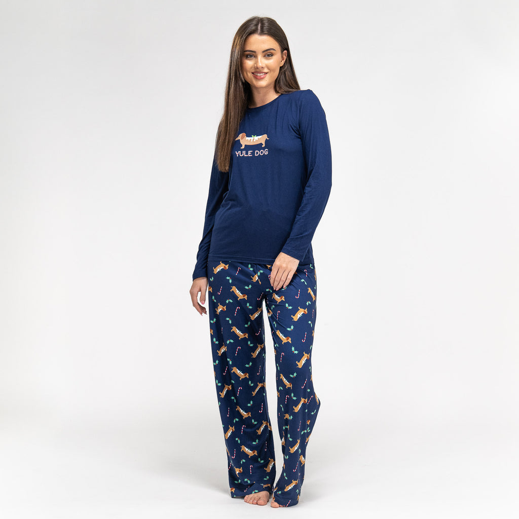 Jersey Dames Pyjama - Sausage Dog-slogan 01