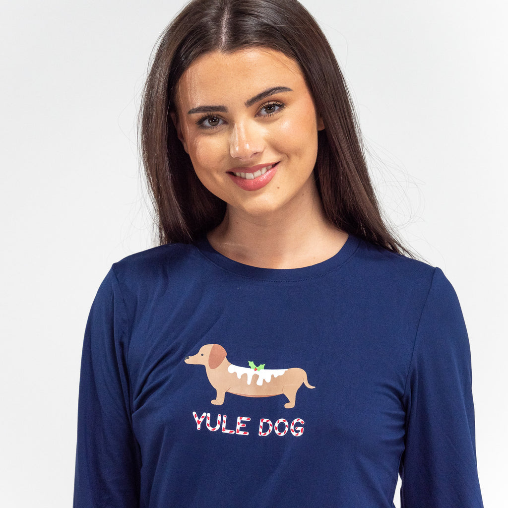Jersey Dames Pyjama - Sausage Dog-slogan 02