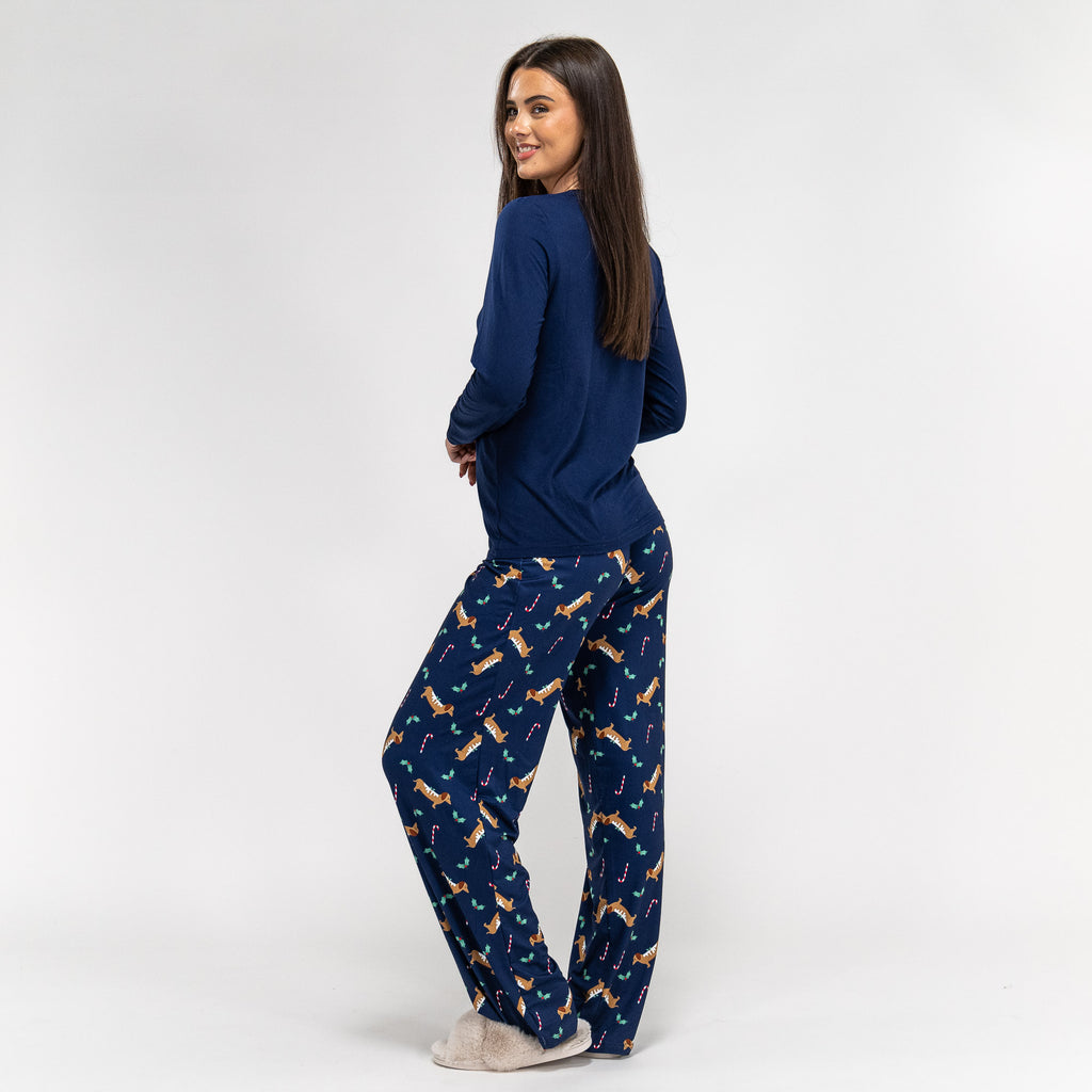 Jersey Dames Pyjama - Sausage Dog-slogan 03
