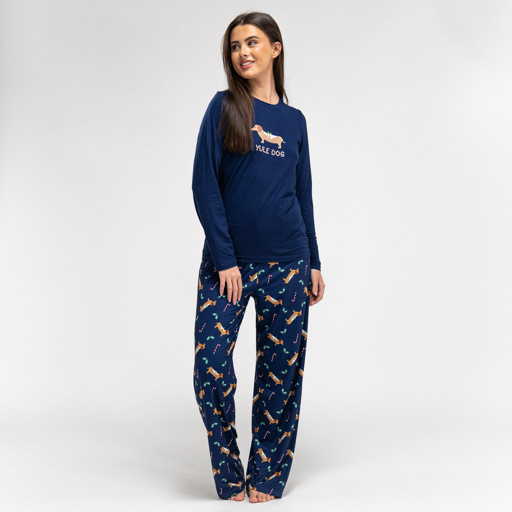 Jersey Dames Pyjama - Sausage Dog-slogan 04