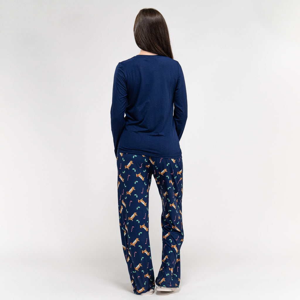 Jersey Dames Pyjama - Sausage Dog-slogan 06