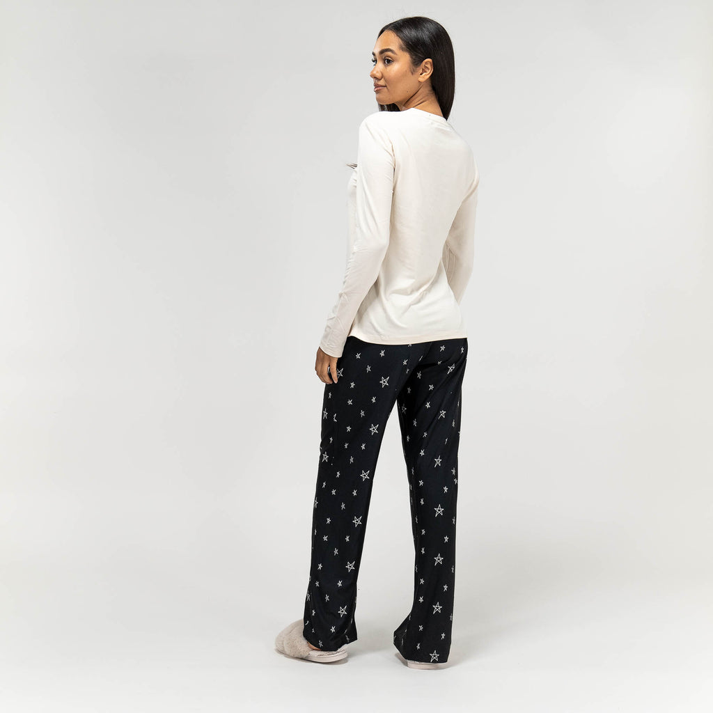 Jersey Dames Pyjama - Stars-slogan 05